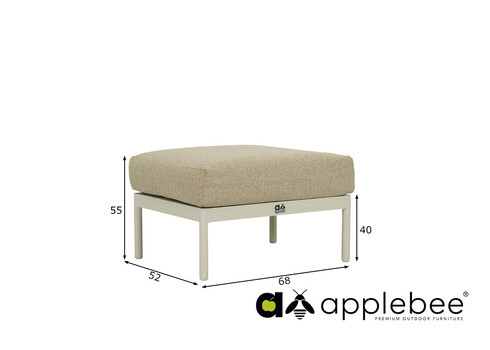 Tumba Apple Bee CONDOR valge / beež, 68x52xH40 cm