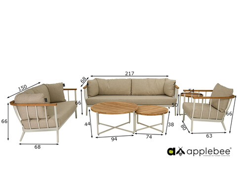 Aiamööbli komplekt Apple Bee CONDOR valge / beež
