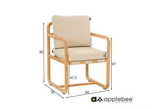 Söögitool Apple Bee DOLCE pruun / beež, 60x50xH82 cm
