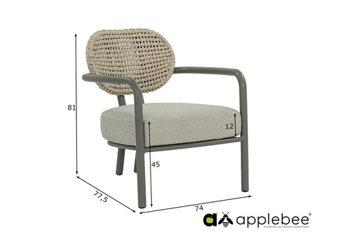 Tugitool Apple Bee LUGANO hall, 74x77,5xH81 cm, 2 tk