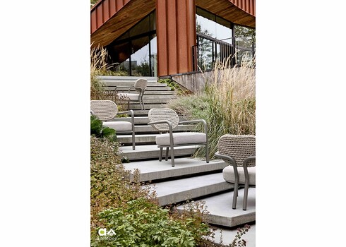 Aiamööbli komplekt Apple Bee LUGANO hall, 2 tugitooli + laud