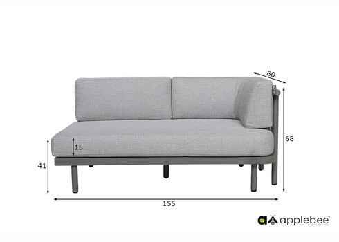 Diivan Apple Bee MAUI hall, 155x80xH68 cm, vasak