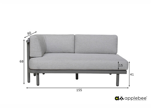 Diivan Apple Bee MAUI hall, 155x80xH68 cm, parem