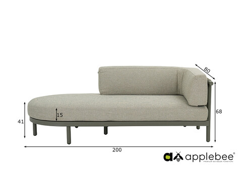 Diivan Apple Bee MAUI hall, 200x80xH68 cm, parem