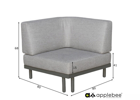 Diivan Apple Bee MAUI hall, 80x80xH68 cm, nurk