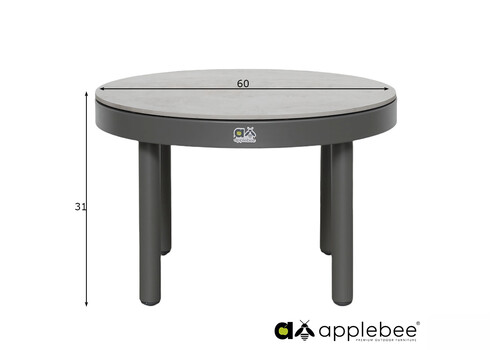 Diivanilaud Apple Bee MAUI beež / hall, 60x60xH31 cm