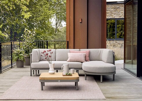 Aiamööbli komplekt Apple Bee MAUI pruun / hall, 2 diivanit + aialaud