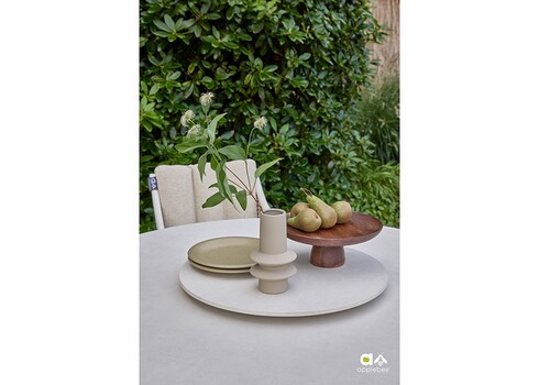 Aialaud serveerimisalusega Apple Bee MELVILLE helebeež, D140xH77 cm