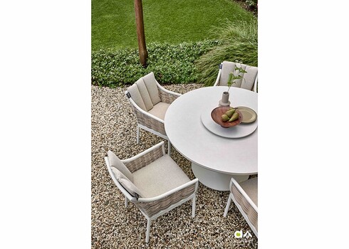 Aialaud serveerimisalusega Apple Bee MELVILLE helebeež, D140xH77 cm