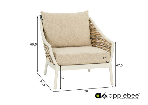 Tugitool Apple Bee MILOU beež, 78x61,5xH69,5 cm