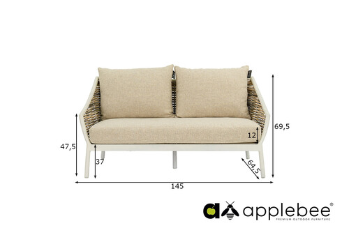 Diivan Apple Bee MILOU helebeež, 145x64,5x69,5 cm