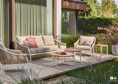 Diivanilaud Apple Bee MONACO helebeež / tiik, D75xH34 cm