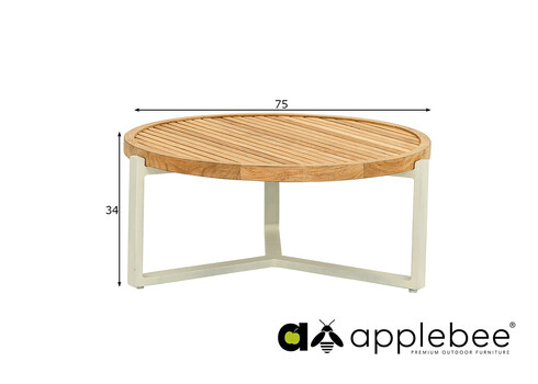 Diivanilaud Apple Bee MONACO helebeež / tiik, D75xH34 cm