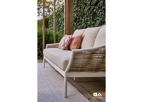 Aiamööbli komplekt Apple Bee MILOU helebeež, diivan + 2 tugitooli + laud