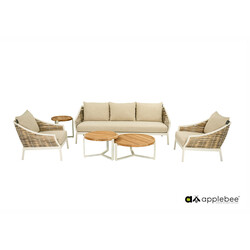 Aiamööbli komplekt Apple Bee MILOU helebeež, diivan + 2 tugitooli + laud