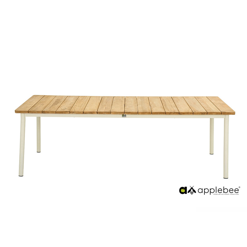 Söögilaud Apple Bee MILOU tiik / helebeež, 240x100xH77 cm