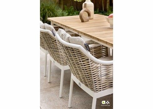 Aiamööbli komplekt Apple Bee MILOU tiik / helebeež, 6 tooli + laud