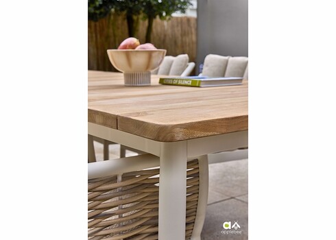 Aiamööbli komplekt Apple Bee MILOU tiik / helebeež, 6 tooli + laud