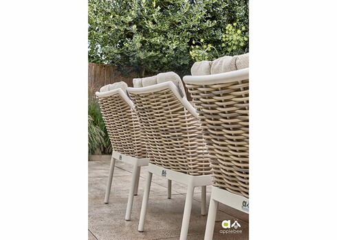 Aiamööbli komplekt Apple Bee MILOU tiik / helebeež, 6 tooli + laud