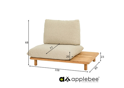 Tugitool vasak Apple Bee SLING pruun / beež, 108x77xH68 cm