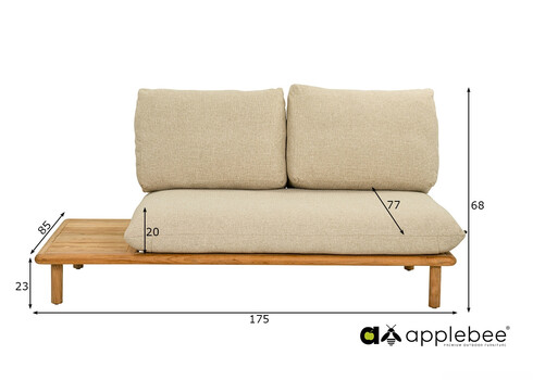 Diivan parem Apple Bee SLING pruun / beež, 175x85xH68 cm