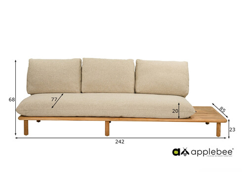 Diivan vasak Apple Bee SLING pruun / beež, 242x85xH68 cm