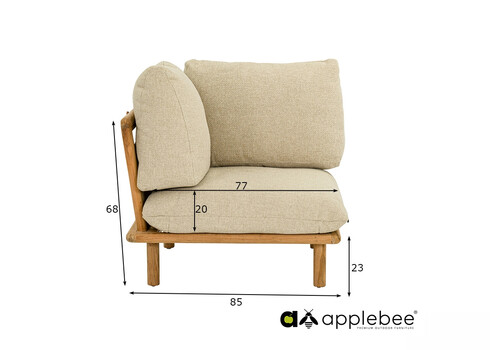 Diivan nurk Apple Bee SLING pruun / beež, 85x85xH68 cm