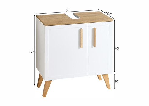 Valamukapp 383 mattvalge / tamm, 60x32,5xH65 cm