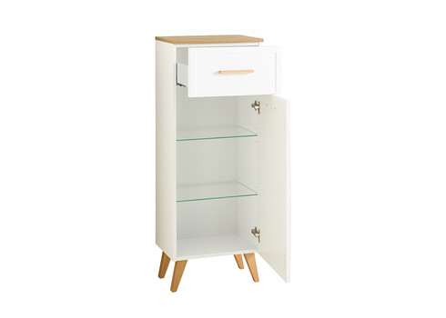 Alumine vannitoakapp 383 mattvalge / tamm, 45x32,5xH104 cm