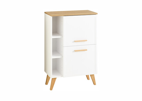 Alumine vannitoakapp 383 mattvalge / tamm, 60x32,5xH77 cm