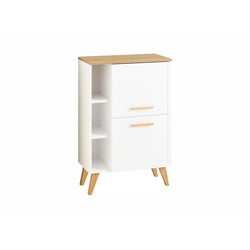 Alumine vannitoakapp 383 mattvalge / tamm, 60x32,5xH77 cm