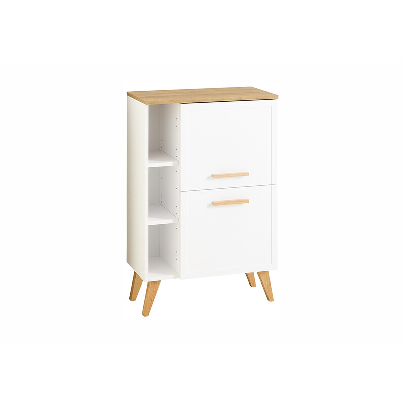 Alumine vannitoakapp 383 mattvalge / tamm, 60x32,5xH77 cm