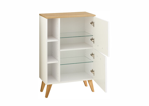 Alumine vannitoakapp 383 mattvalge / tamm, 60x32,5xH77 cm