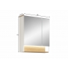 Peegelkapp 25-I mattvalge / tamm, 60x21,4xH72 cm