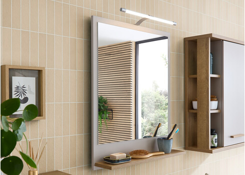 Vannitoamööbli komplekt 966 hallikasbeež / tamm, LED