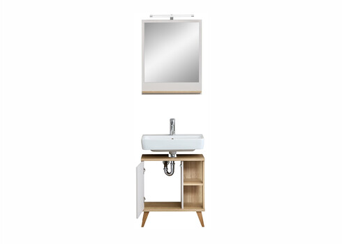 Vannitoamööbli komplekt 966 hallikasbeež / tamm, LED