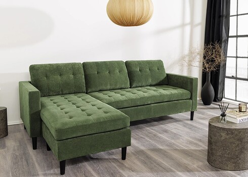 Nurgadiivan STOCKHOLM roheline, 220x85xH90 cm