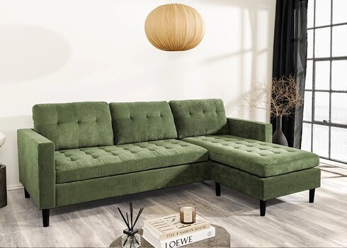 Nurgadiivan STOCKHOLM roheline, 220x85xH90 cm