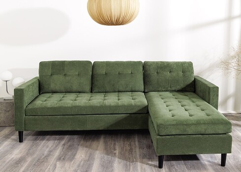 Nurgadiivan STOCKHOLM roheline, 220x85xH90 cm