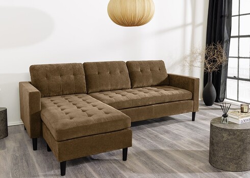 Nurgadiivan STOCKHOLM pruun, 220x85xH90 cm