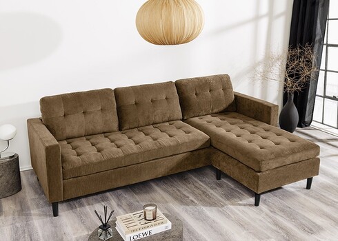 Nurgadiivan STOCKHOLM pruun, 220x85xH90 cm