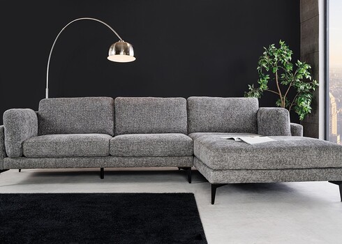 Nurgadiivan MANHATTAN tekstuurne hall, 292x85xH88 cm