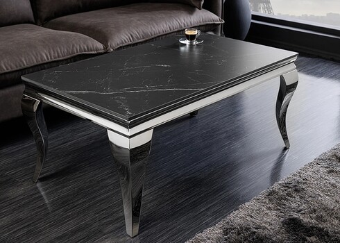 Diivanilaud MODERN BAROQUE must kivi, 100x60xH45 cm