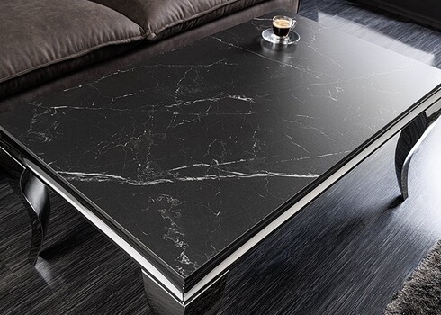 Diivanilaud MODERN BAROQUE must kivi, 100x60xH45 cm