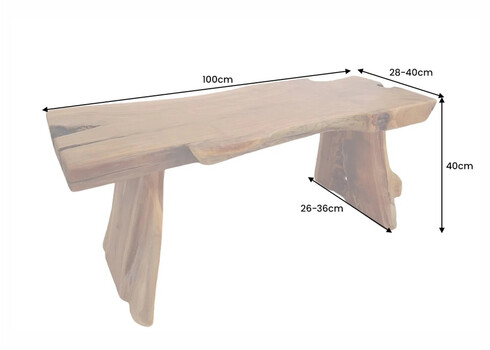 Diivanilaud ROOT tiikpuu, 100x36xH40 cm