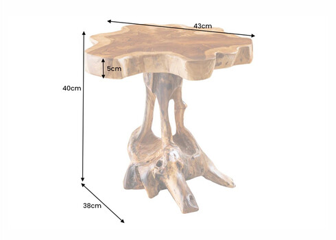 Diivanilaud ROOT tiigipuu, 43x38xH40 cm