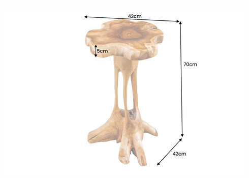 Diivanilaud ROOT tiikpuu, 42x42xH70 cm