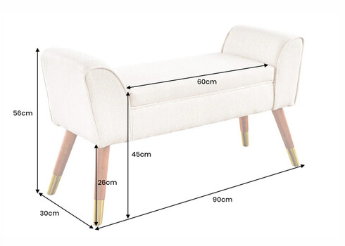 Pink SCARLETT tekstuurne beež, 90x30xH56 cm