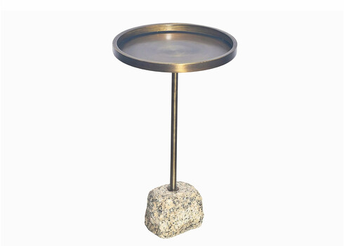 Abilaud TRAYFUL messing / kivi, 36x36xH60 cm