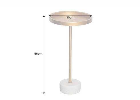 Abilaud TRAYFUL kuldne / valge, 30x30xH56 cm